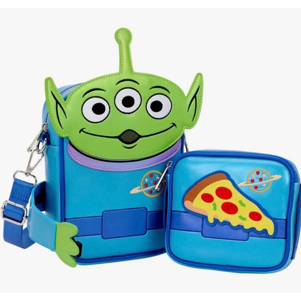 Loungefly Toy Story Alien Crossbuddies Crossbody Bag Blue NEW - Picture 4 of 10